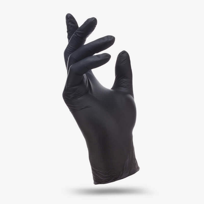 Перчатки нитровиниловые Benovy черные S
